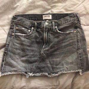 AGOLDE Los Angeles Premium Grey Jean Mini Skirt